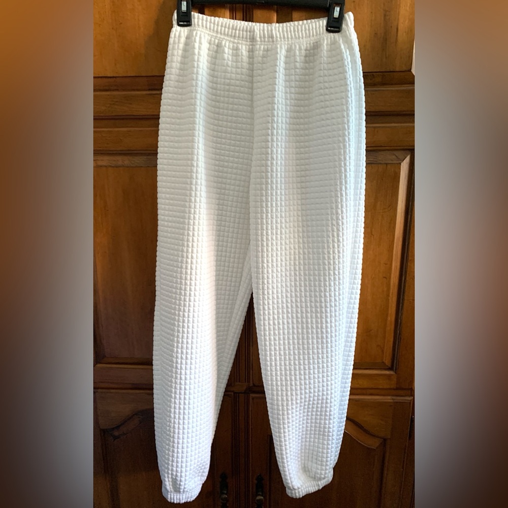 SHEIN White Textured Athletic Pants